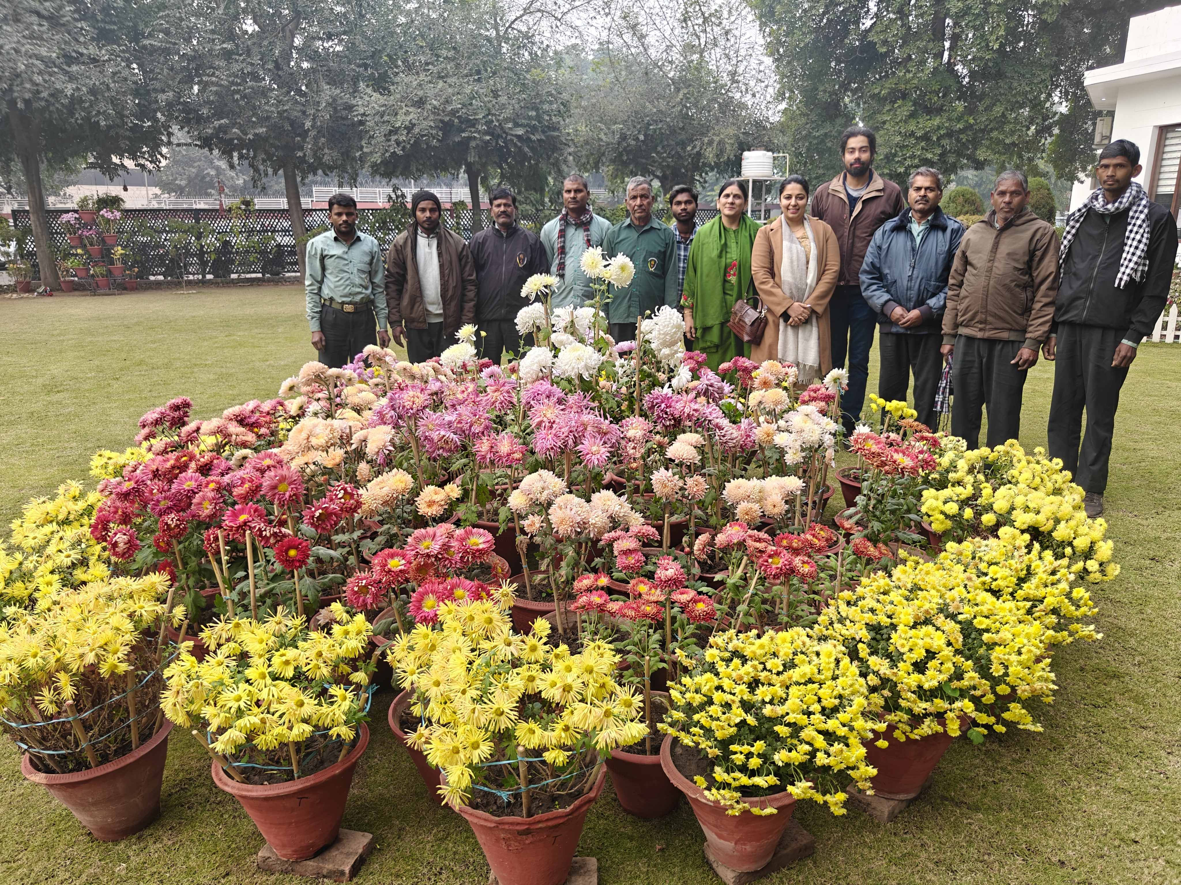 Chrysanthemum Show at Barah Maha Garden — students explore floral diversity and horticulture.